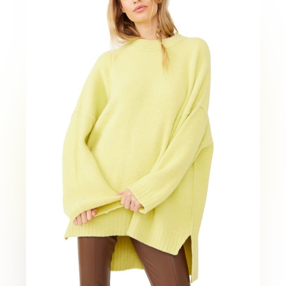 Free People Peaches Oversized Women's Sweater Chartreuse Green NWT
